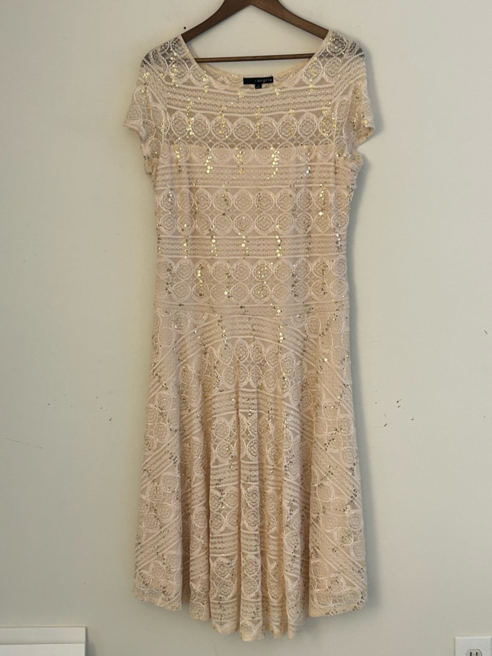 Sangria Lace Sequin Dress Size 14